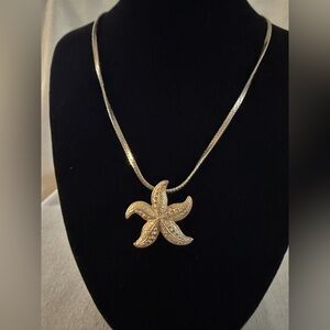 Avon Gold Starfish Pendant Necklace - Elegant Beach-Inspired Jewelry